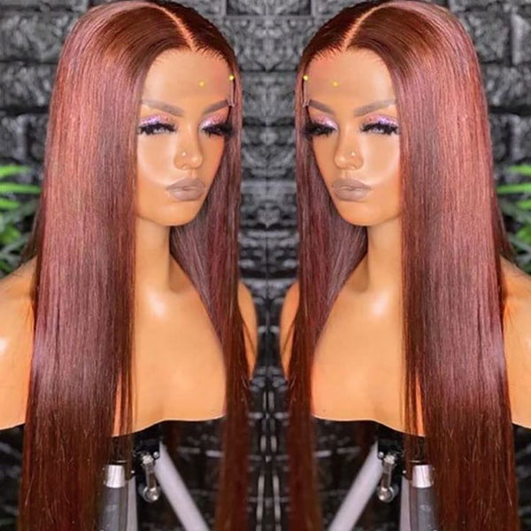 Red Brown 33color Huamn Hair Wig 134HD Transparent Lace - Yahko Merchandise