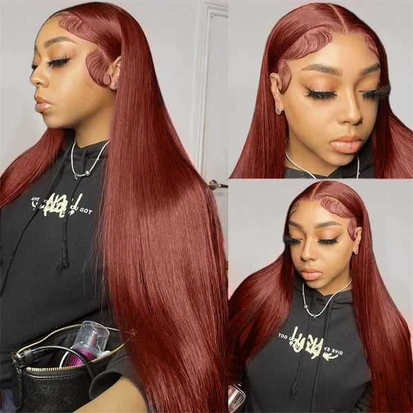 Red Brown 33color Huamn Hair Wig 134HD Transparent Lace - Yahko Merchandise