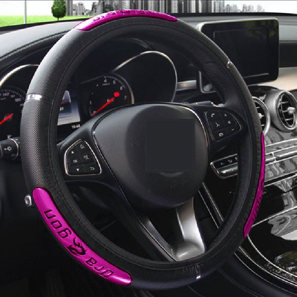 Reflective Longteng leather car steering wheel cover - Yahko Merchandise