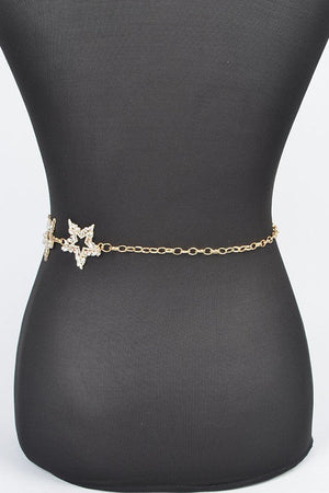 Rhinestone Star Iconic Chain Belt - Yahko Merchandise