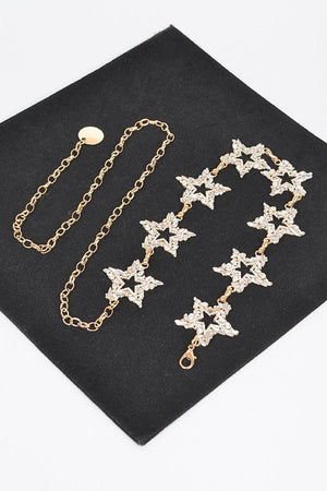 Rhinestone Star Iconic Chain Belt - Yahko Merchandise