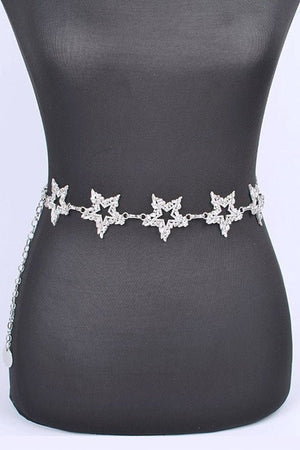 Rhinestone Star Iconic Chain Belt - Yahko Merchandise