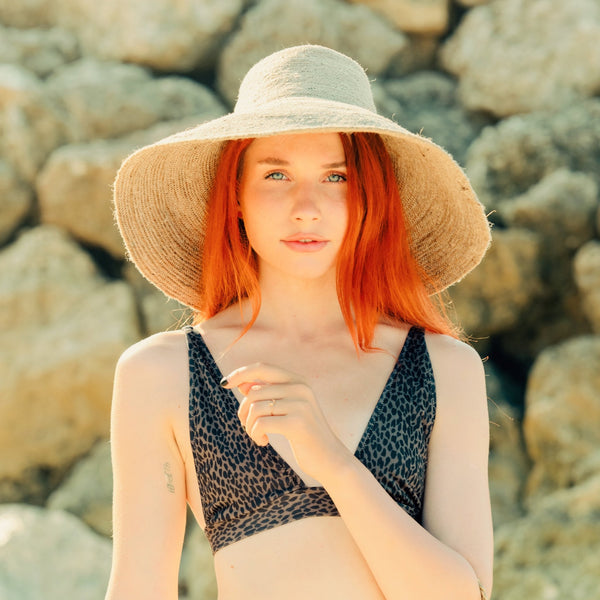 RIRI Jute Handwoven Straw Hat In Natural Beige - Yahko Merchandise