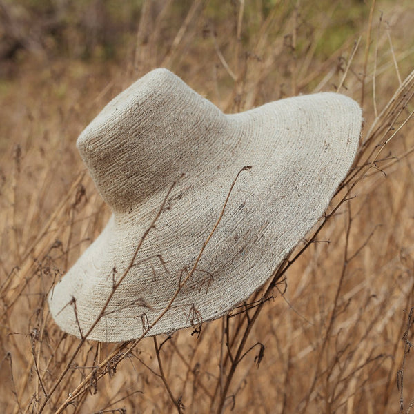 RIRI Jute Handwoven Straw Hat In Natural Beige - Yahko Merchandise