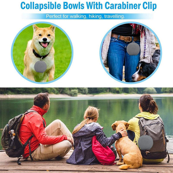 Rubber Foldable Double Bowl Pet Feeding Bowl Pets Supplies Dog Cat Bowls - Yahko Merchandise