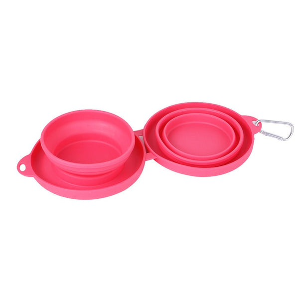 Rubber Foldable Double Bowl Pet Feeding Bowl Pets Supplies Dog Cat Bowls - Yahko Merchandise