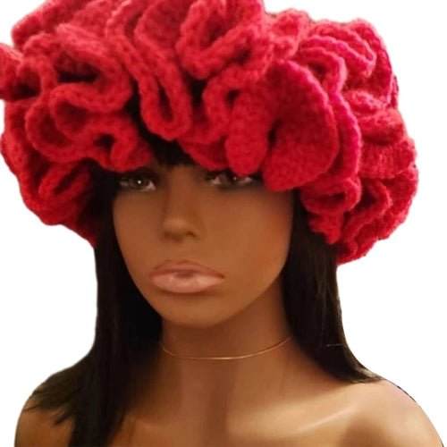 Ruffled Handmade Knit Bucket Hat - Yahko Merchandise
