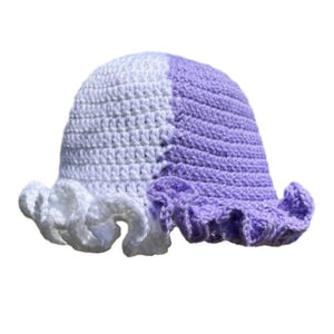 Ruffled Handmade Knit Bucket Hat - Yahko Merchandise