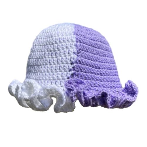 Ruffled Handmade Knit Bucket Hat - Yahko Merchandise