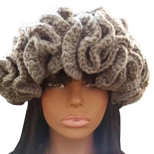 Ruffled Handmade Knit Bucket Hat - Yahko Merchandise