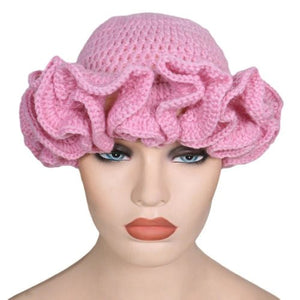 Ruffled Handmade Knit Bucket Hat - Yahko Merchandise