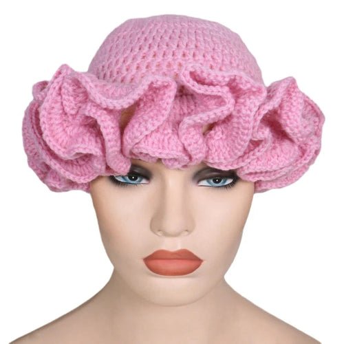 Ruffled Handmade Knit Bucket Hat - Yahko Merchandise