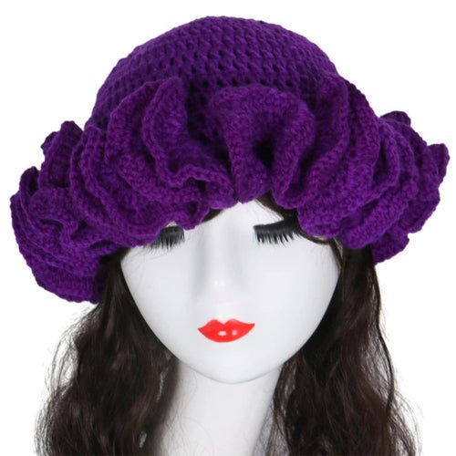 Ruffled Handmade Knit Bucket Hat - Yahko Merchandise