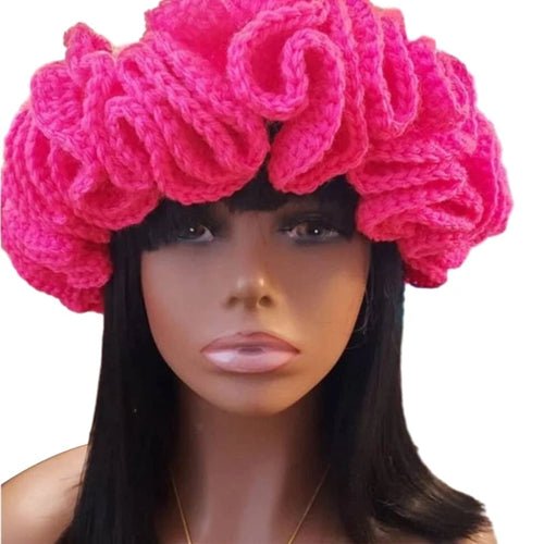 Ruffled Handmade Knit Bucket Hat - Yahko Merchandise