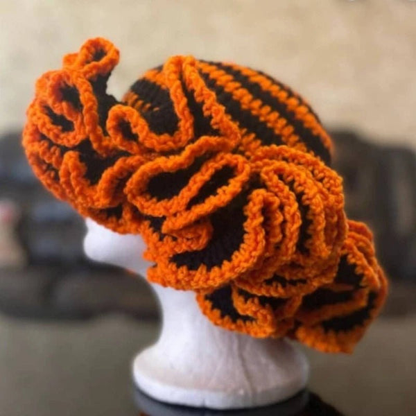 Ruffled Handmade Knit Bucket Hat - Yahko Merchandise