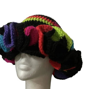 Ruffled Handmade Knit Bucket Hat - Yahko Merchandise
