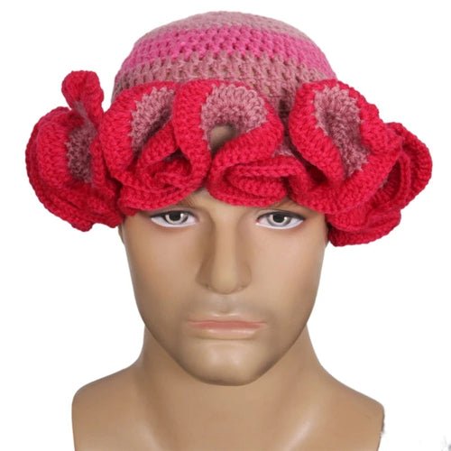 Ruffled Handmade Knit Bucket Hat - Yahko Merchandise