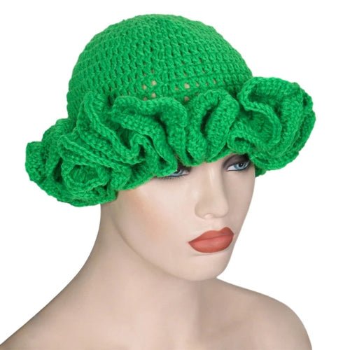 Ruffled Handmade Knit Bucket Hat - Yahko Merchandise