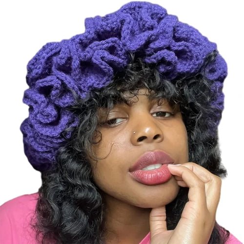 Ruffled Handmade Knit Bucket Hat - Yahko Merchandise