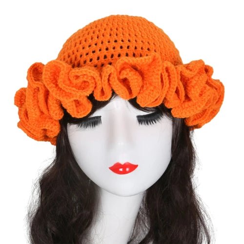 Ruffled Handmade Knit Bucket Hat - Yahko Merchandise