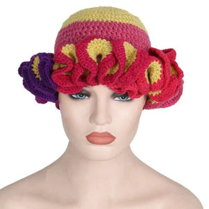 Ruffled Handmade Knit Bucket Hat - Yahko Merchandise