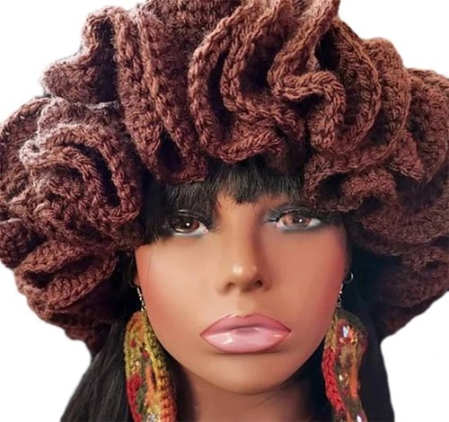 Ruffled Handmade Knit Bucket Hat - Yahko Merchandise