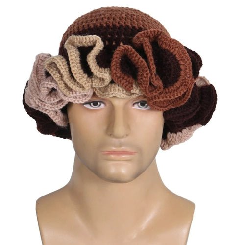 Ruffled Handmade Knit Bucket Hat - Yahko Merchandise