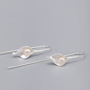 S925 Silver Pearl Ancient Style Lady Style Flower Earrings - Yahko Merchandise
