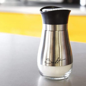 Salt and Pepper Shakers Stainless Steel Glass Set BPA Free, 4oz - Yahko Merchandise