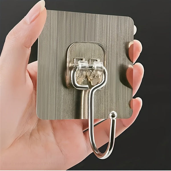 Set of 5/10 Large Adhesive Wall Hooks for Bathroom Kitchen - Yahko Merchandise