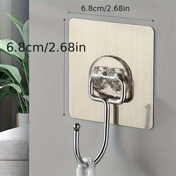 Set of 5/10 Large Adhesive Wall Hooks for Bathroom Kitchen - Yahko Merchandise
