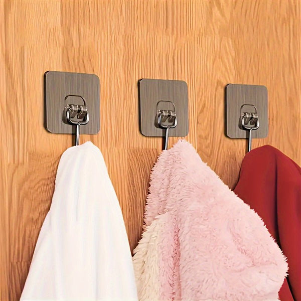 Set of 5/10 Large Adhesive Wall Hooks for Bathroom Kitchen - Yahko Merchandise