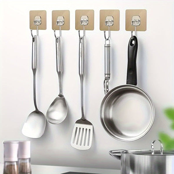 Set of 5/10 Large Adhesive Wall Hooks for Bathroom Kitchen - Yahko Merchandise