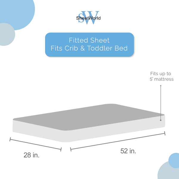 SheetWorld Fitted Crib Sheet - 100% Cotton Woven - Puzzle, Made In USA - Yahko Merchandise