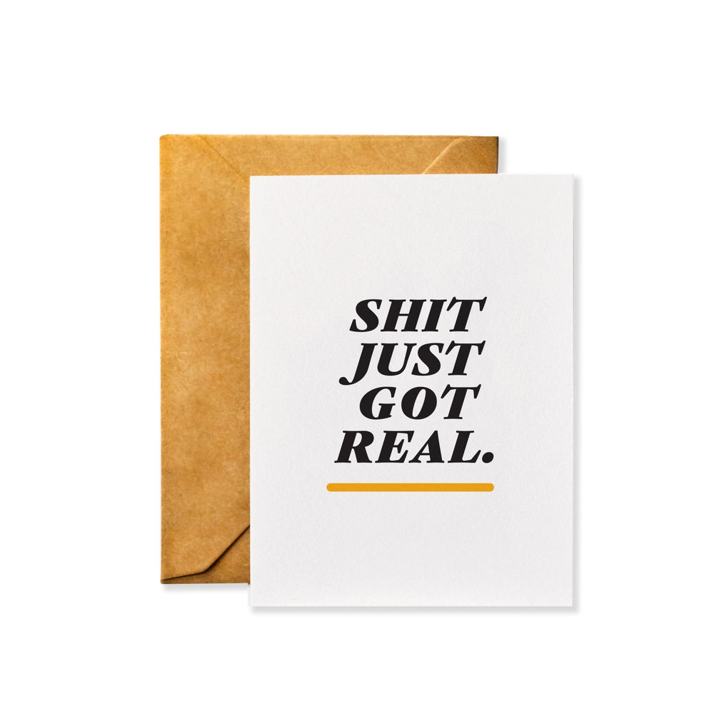Shit Just Got Real Expecting Card - Yahko Merchandise