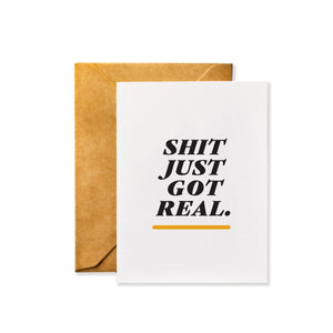Shit Just Got Real Expecting Card - Yahko Merchandise