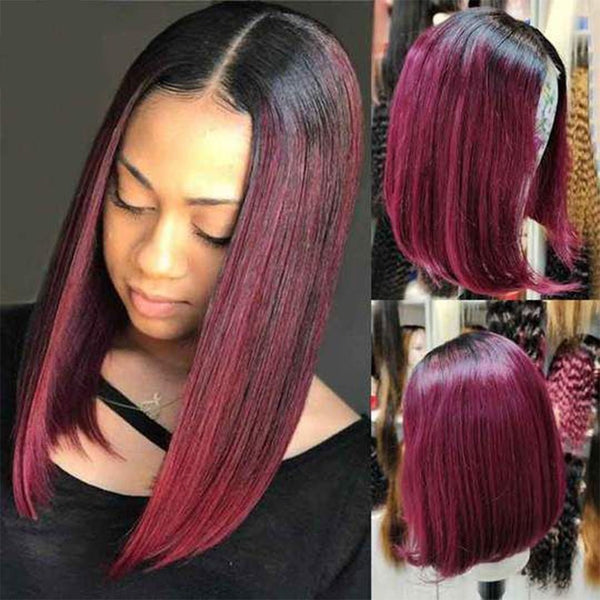 Short Straight 1B - 99J Colored Bob Human Hair Wig - Yahko Merchandise