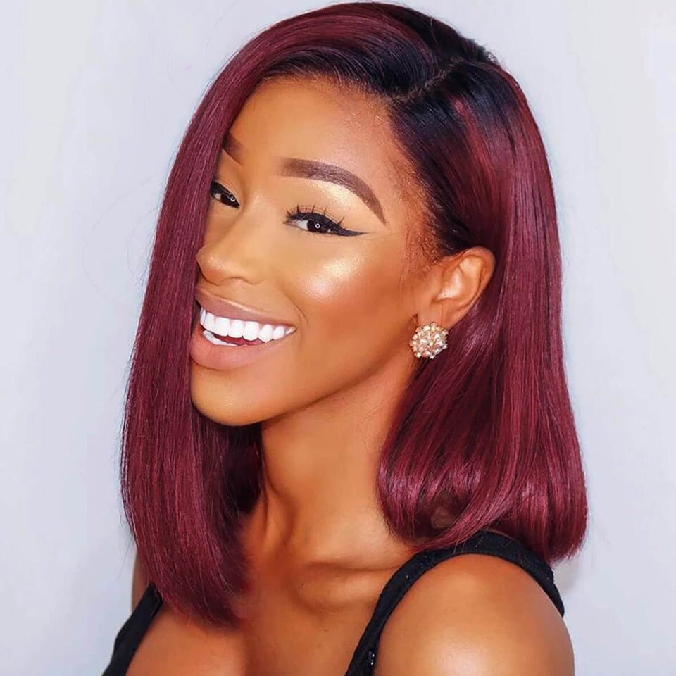 Short Straight 1B - 99J Colored Bob Human Hair Wig - Yahko Merchandise