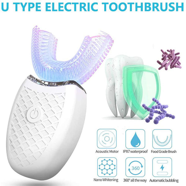 Silicone Electric Toothbrush 360° for Aldult Smart Automatic Whitening - Yahko Merchandise