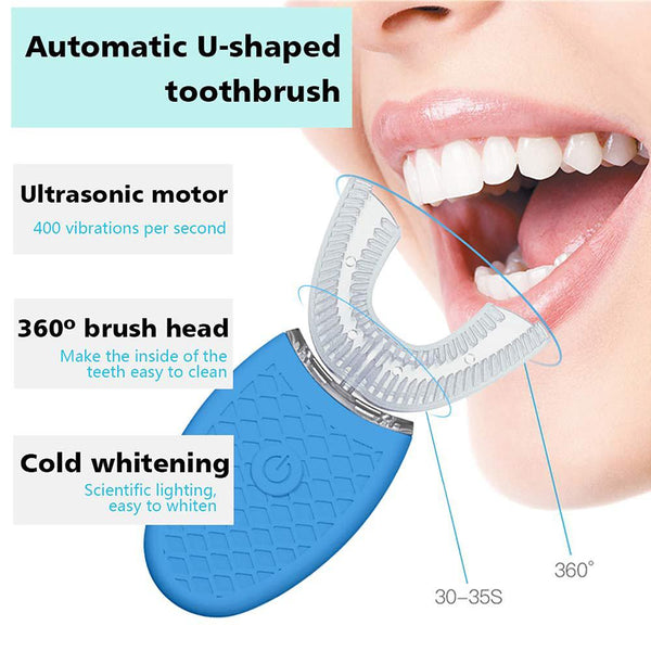 Silicone Electric Toothbrush 360° for Aldult Smart Automatic Whitening - Yahko Merchandise