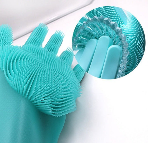 Silicone Heat - resistant Cleaning Brush Scrubbing Gloves - Yahko Merchandise