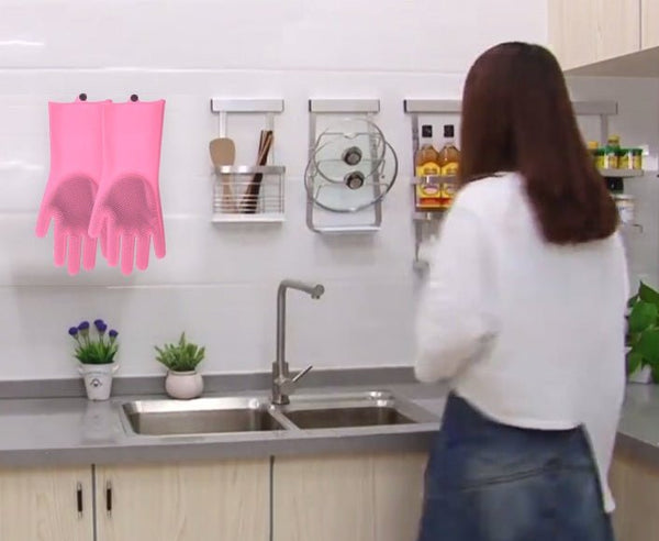 Silicone Heat - resistant Cleaning Brush Scrubbing Gloves - Yahko Merchandise
