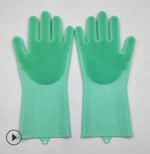 Silicone Heat - resistant Cleaning Brush Scrubbing Gloves - Yahko Merchandise
