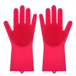 Silicone Heat - resistant Cleaning Brush Scrubbing Gloves - Yahko Merchandise