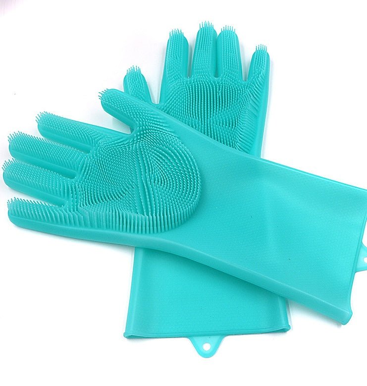 Silicone Heat - resistant Cleaning Brush Scrubbing Gloves - Yahko Merchandise