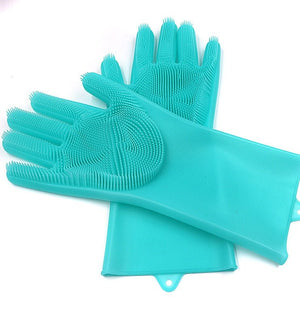 Silicone Heat - resistant Cleaning Brush Scrubbing Gloves - Yahko Merchandise