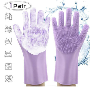 Silicone Heat - resistant Cleaning Brush Scrubbing Gloves - Yahko Merchandise