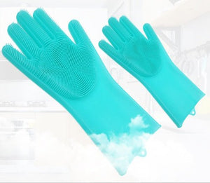 Silicone Heat - resistant Cleaning Brush Scrubbing Gloves - Yahko Merchandise