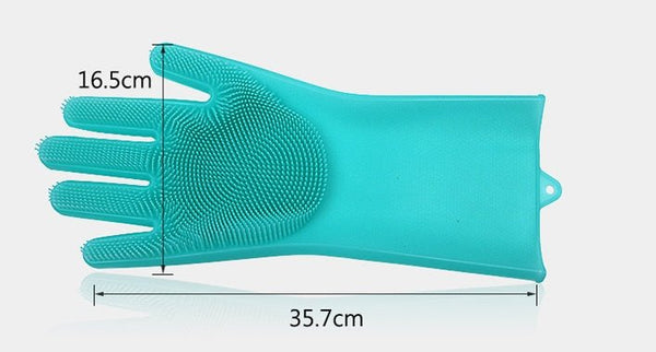 Silicone Heat - resistant Cleaning Brush Scrubbing Gloves - Yahko Merchandise