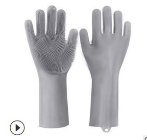 Silicone Heat - resistant Cleaning Brush Scrubbing Gloves - Yahko Merchandise